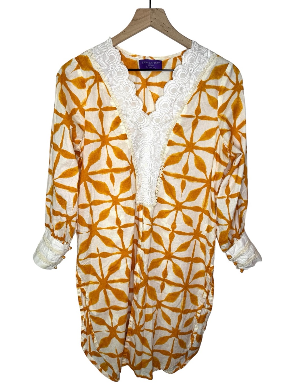 Sana Safinaz Tunic Top Embroidered V-Neck and Cuffs